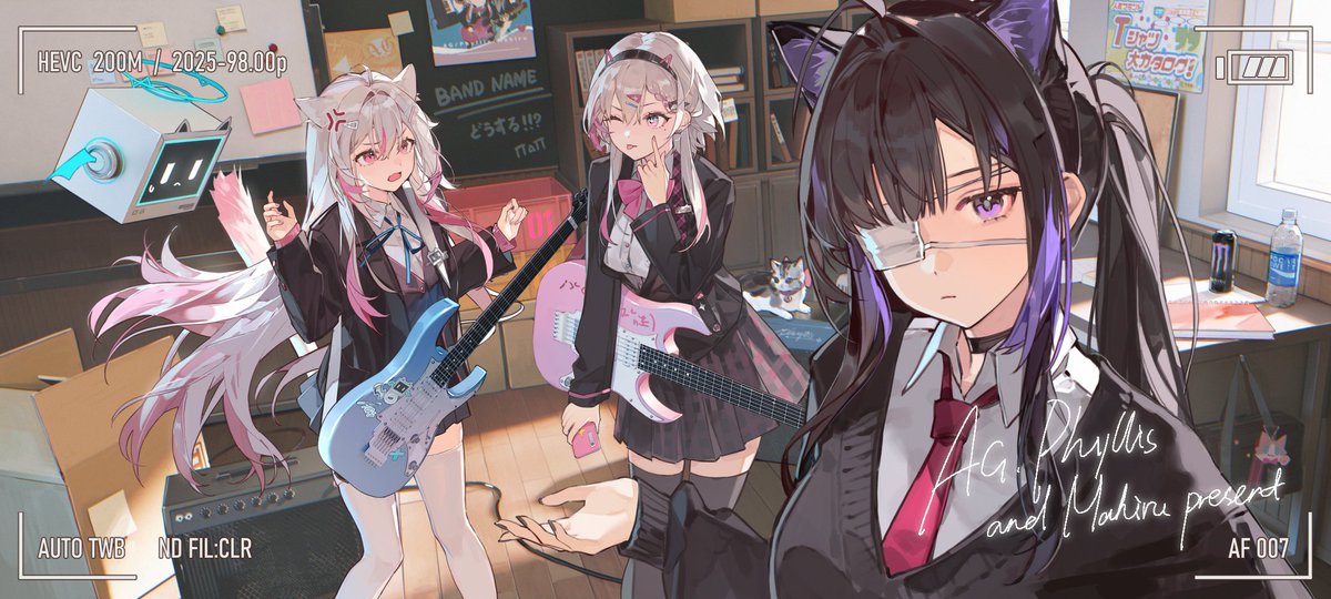 saysayitditto's tweet image. Band with no name yet!
Vocals: Phyllis 💖 / Guitar: AG 💥 / Bass: Mahiru 🐾