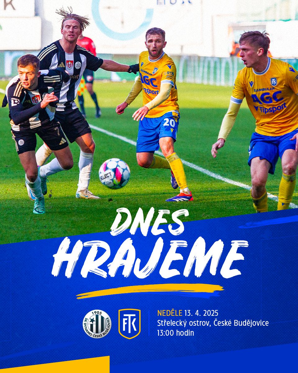 FK_Teplice's tweet photo. 🆚 SK Dynamo České Budějovice
📍 Střelecký ostrov, České Budějovice
⏰ 13:00
🏁 Černý - Nádvorník, Volf (Glogar)
🖥️ Adámková, Kvítek
🔭 Zlámal, Rampáček
🎫 https://t.co/O6CfU2jUGD
💰https://t.co/T6rta81paq
#️⃣ #chanceliga #fkteplice #CEBTEP https://t.co/i3y6iLp2OW