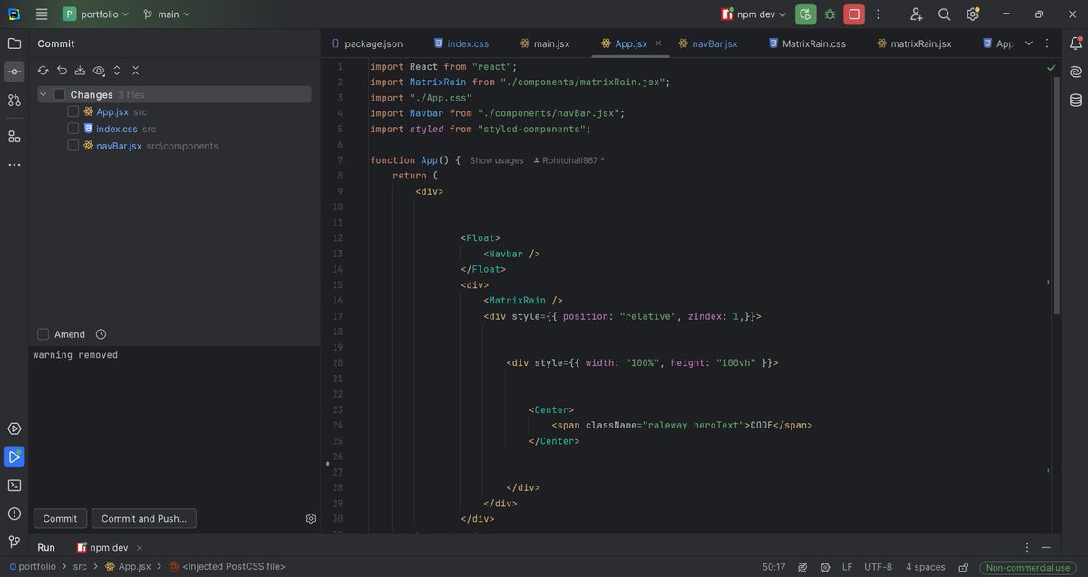 Just spent way too long wondering why my navbar kept scrolling off the screen…
Turns out position: absolute isn’t the move when you want it to stay put 😅
Switched to position: fixed; top: 0; — all good now!
#100DaysOfCode #ReactJS #WebDev #CSSTips #Frontend #DevLife #JavaScript
