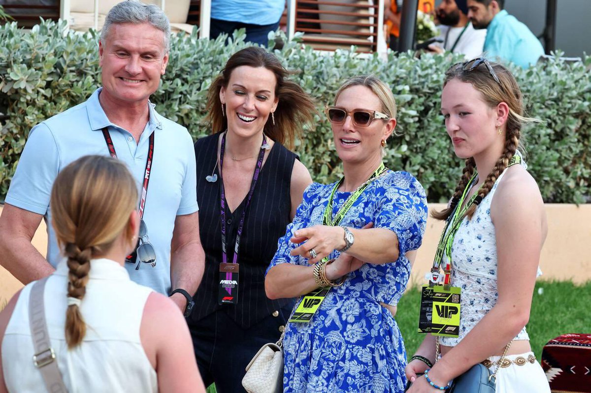 sarahdiaryz's tweet image. Zara Tindall and her niece, Savannah Phillips, attended the F1 Grand Prix of Bahrain at Bahrain International Circuit cuit on April 12, 2025 in Bahrain. 

📸 James Moy