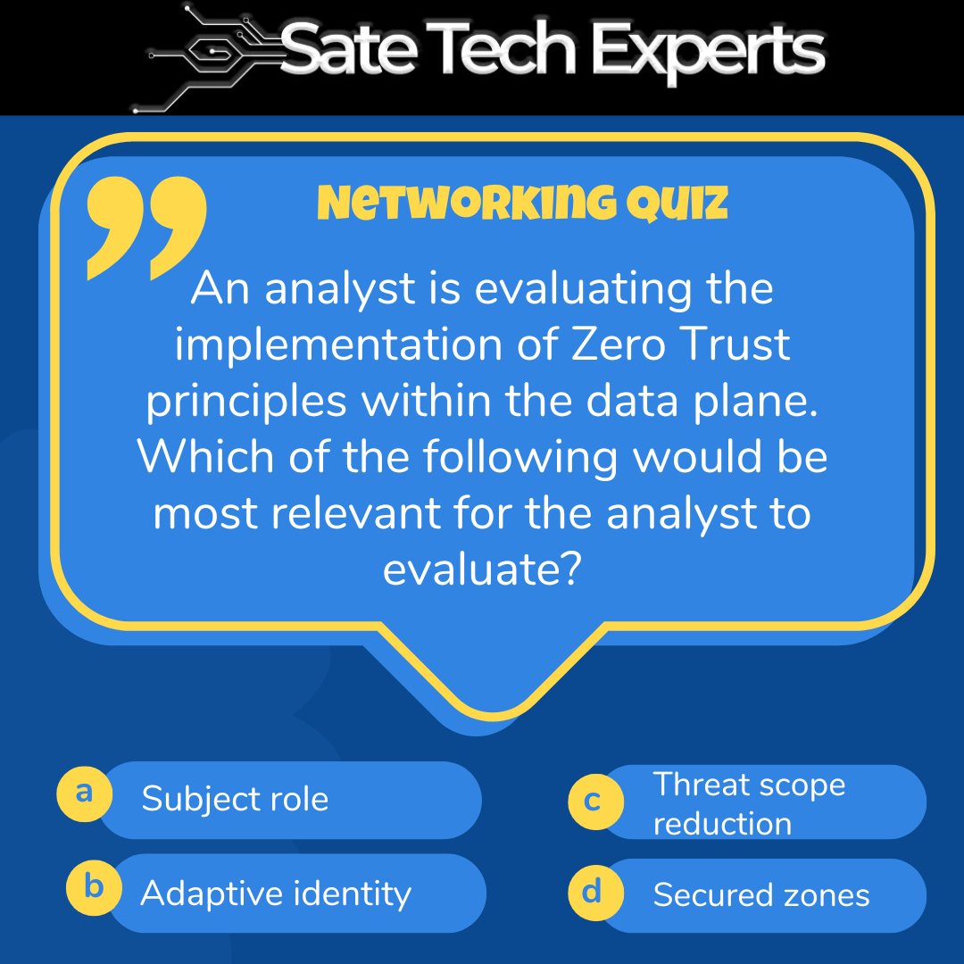 satetechexperts's tweet image. Test your Cybersecurity knowledge!
Please note that ❤️ reaction to your answers signifies the correct answer while the 👍 reaction signifies the wrong answer. Kudos!
#cybersecurity #cybersecurityawareness ##cybersecurityawarenesstraining #cyberawareness #satetechexperts #Cisco
