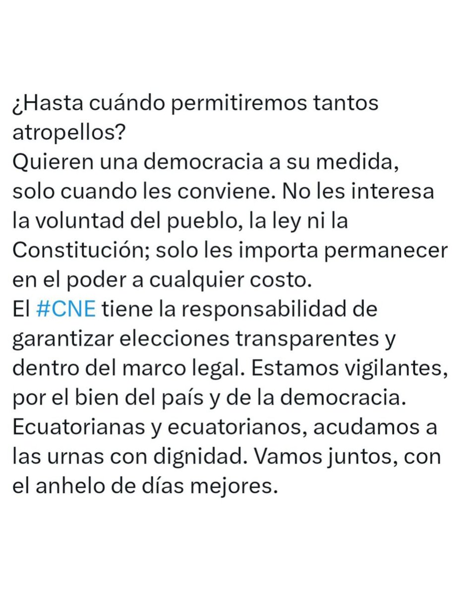 ACTUALIDAD| GRAVE ALERTA DE IRREGULARIDADES EN EL PROCESO ELECTORAL DEL 13 DE ABRIL

<a href="/LeonidasIzaEc/">Leonidas Iza Salazar</a>  denuncia graves irregularidades por parte de una clase político-empresarial que manipula la opinión pública en actos de injerencia antidemocrática.