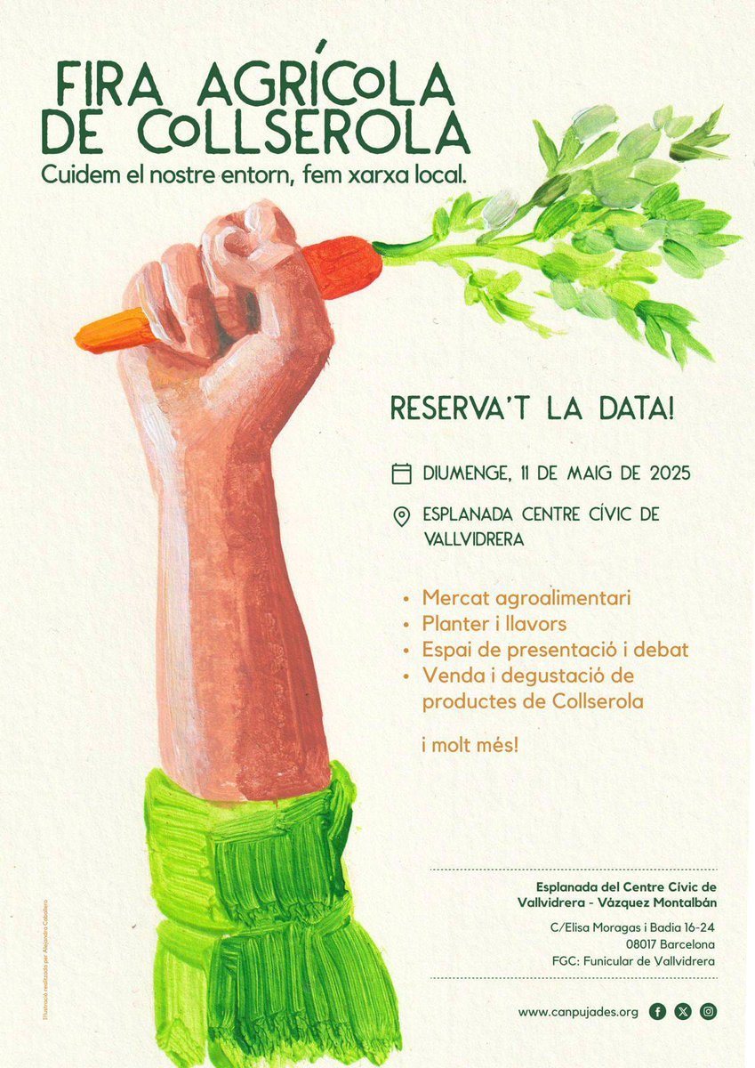 🌿 D'aquí a un mes torna la Fira Agrícola de Collserola.

El pròxim 11 de maig, t'esperem a Vallvidrera! ☺️
