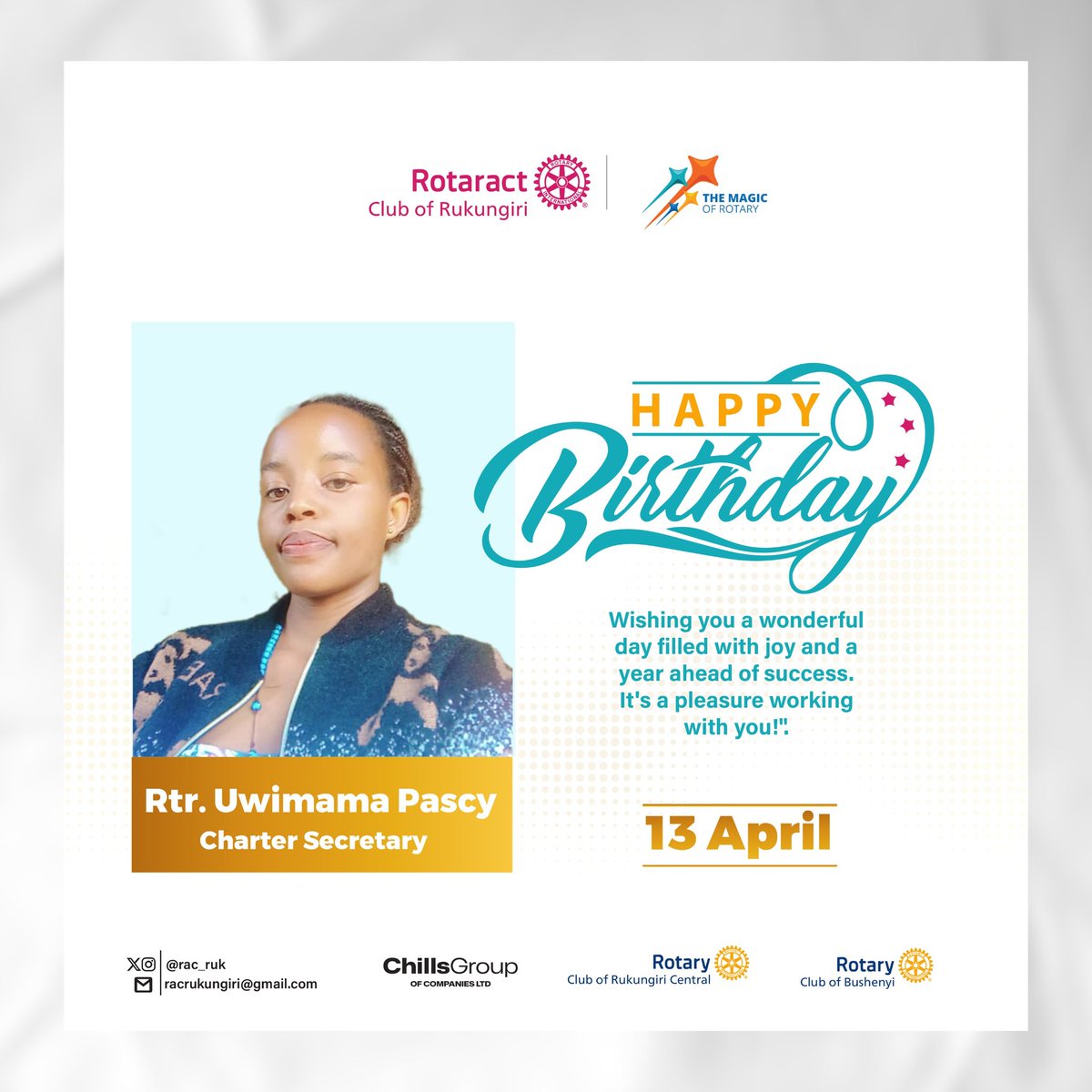 Today we celebrate our Charter Secretary's Birthday.