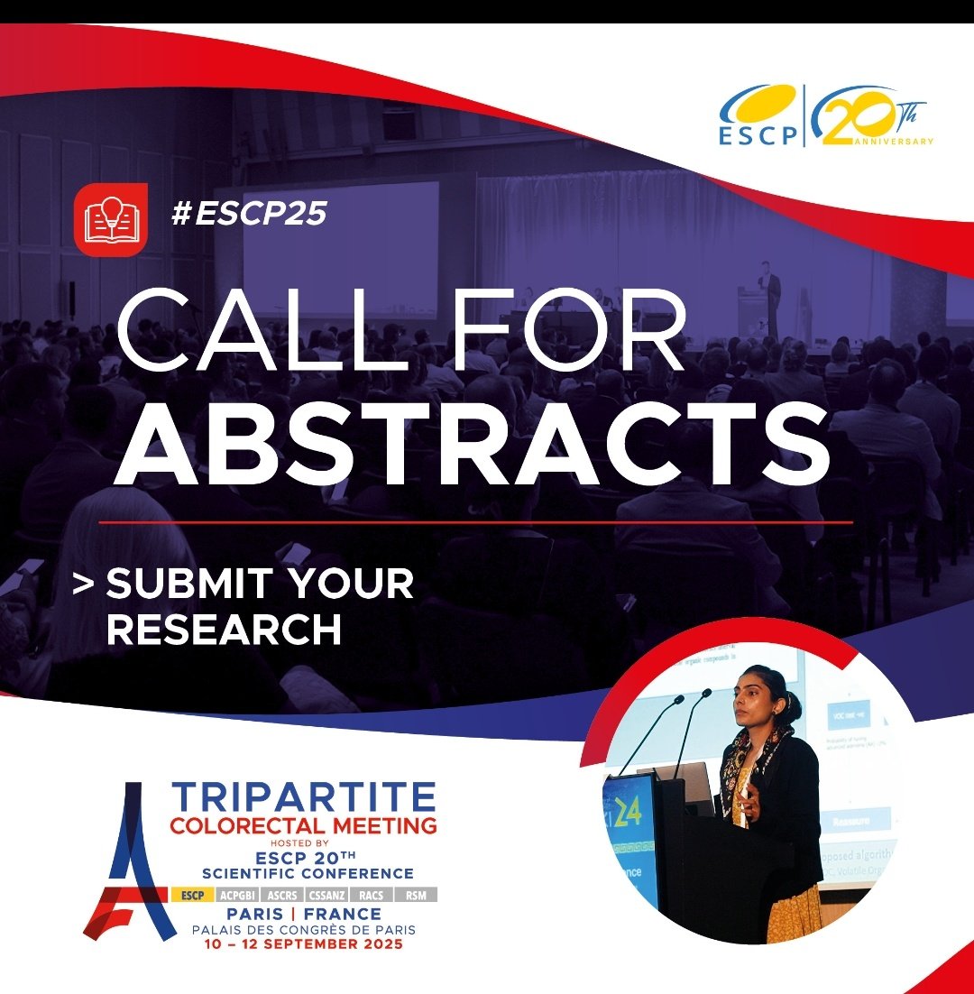 Miguel León Arellano (@mleonare) on Twitter photo 📢Atención cirujanos🌍
El Congreso de la <a href="/escp_tweets/">European Society of Coloproctology</a> se celebrará en París del 10 al 12 de septiembre.
¡No olvides! 🕒El deadline para enviar abstracts es el 22 de abril 👇
escp.eu.com/conference-and… 📢Atención cirujanos🌍
El Congreso de la <a href="/escp_tweets/">European Society of Coloproctology</a> se celebrará en París del 10 al 12 de septiembre.
¡No olvides! 🕒El deadline para enviar abstracts es el 22 de abril 👇
escp.eu.com/conference-and…