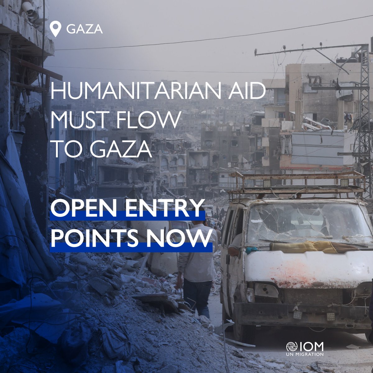 No aid for 40+ days.
Supplies running out.
Lives at risk.

IOM joins humanitarian leaders in calling for immediate action to protect civilian lives in #Gaza. iom.int/ZGw