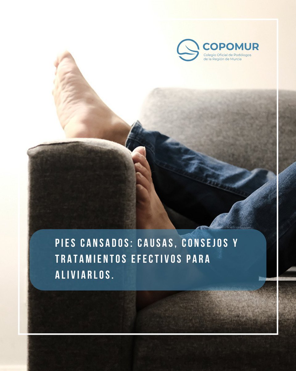 ¿Tus pies están agotados después de un largo día? ¡No estás solo/a! Los pies cansados son un problema común, pero ¡hay solución! 🙌
copomur.es/pies-cansados-…

#COPOMUR #Podología #PiesCansados #CuidadoDeLosPies #SaludPodológica