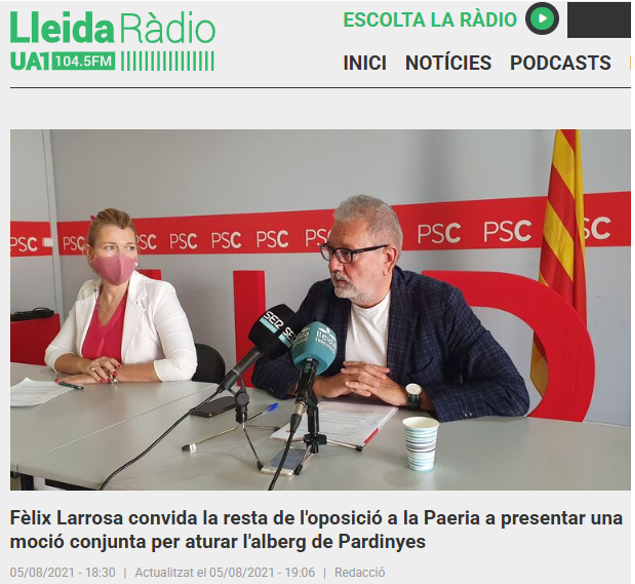 Juanjo Falcó (@juanjofalco) on Twitter photo El cinisme de l'alcalde <a href="/flarrosa/">Fèlix Larrosa</a> avui ha fet el cim, amb l'article que ha publicat als mitjans locals amb el títol "La Lleida dels valors i la convivència".
Entre altres cíniques paraules, critica a qui “construeix el seu projecte des de la por i la desconfiança, assenyalant amb El cinisme de l'alcalde <a href="/flarrosa/">Fèlix Larrosa</a> avui ha fet el cim, amb l'article que ha publicat als mitjans locals amb el títol "La Lleida dels valors i la convivència".
Entre altres cíniques paraules, critica a qui “construeix el seu projecte des de la por i la desconfiança, assenyalant amb