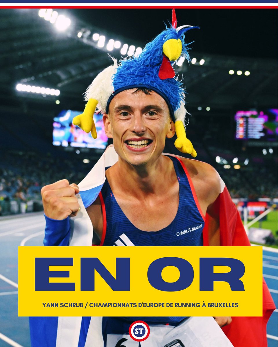 🇫🇷 CHAMPION D'EUROPE 🤩

Yann Schrub se pare d'or sur le 10km des championnats d'Europe de running à Bruxelles 🥇

27'37'' ⏱️

Étienne Daguinos en argent pour un sublime doublé tricolore 🥈

📸 KMSP/FFA