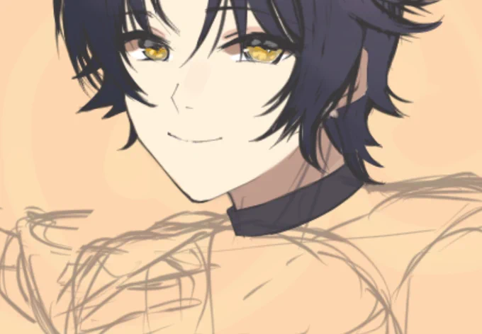 新しい描き方にチャレンジしてまする。今まで描いた事ない雰囲気のお顔じゃない?って'◡`消しちゃうけど。 