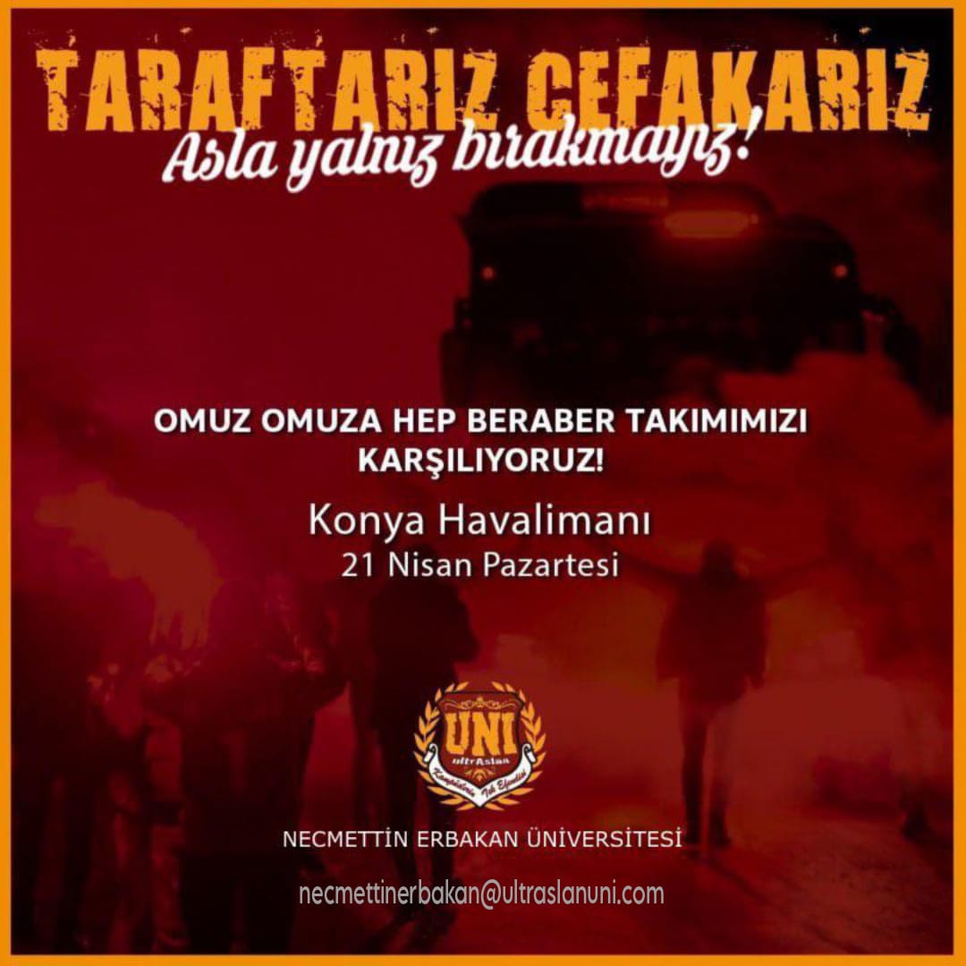 GALATASARAY'IMIZI HEP BERABER KARŞILIYORUZ!

Toplanma ve saat bilgisi için 0541 552 53 88 - 0545 654 65 92 ve DM üzerinden iletişime geçebilirsiniz. #ultrAslanUNI