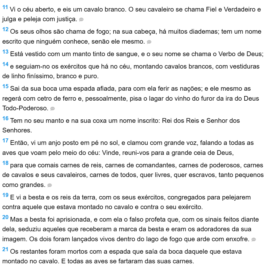 Jair47240183's tweet photo. Apocalipse 19:11-21 - Almeida Revista e Atualizada - ARA
https://t.co/VfOhqoUUBv

#Bíblia #BíbliaARA #ARA #Apocalipse #Apocalipse19 #Ap19 #céu #júbilo #adoração #Cristo #vencedor #vitória #besta #falsoprofeta #rpSp #LEIA_A_BÍBLIA #ESTUDE_A_BÍBLIA #CONHEÇA_A_BÍBLIA @BibliaTodoBR https://t.co/Nk3rqveFnf