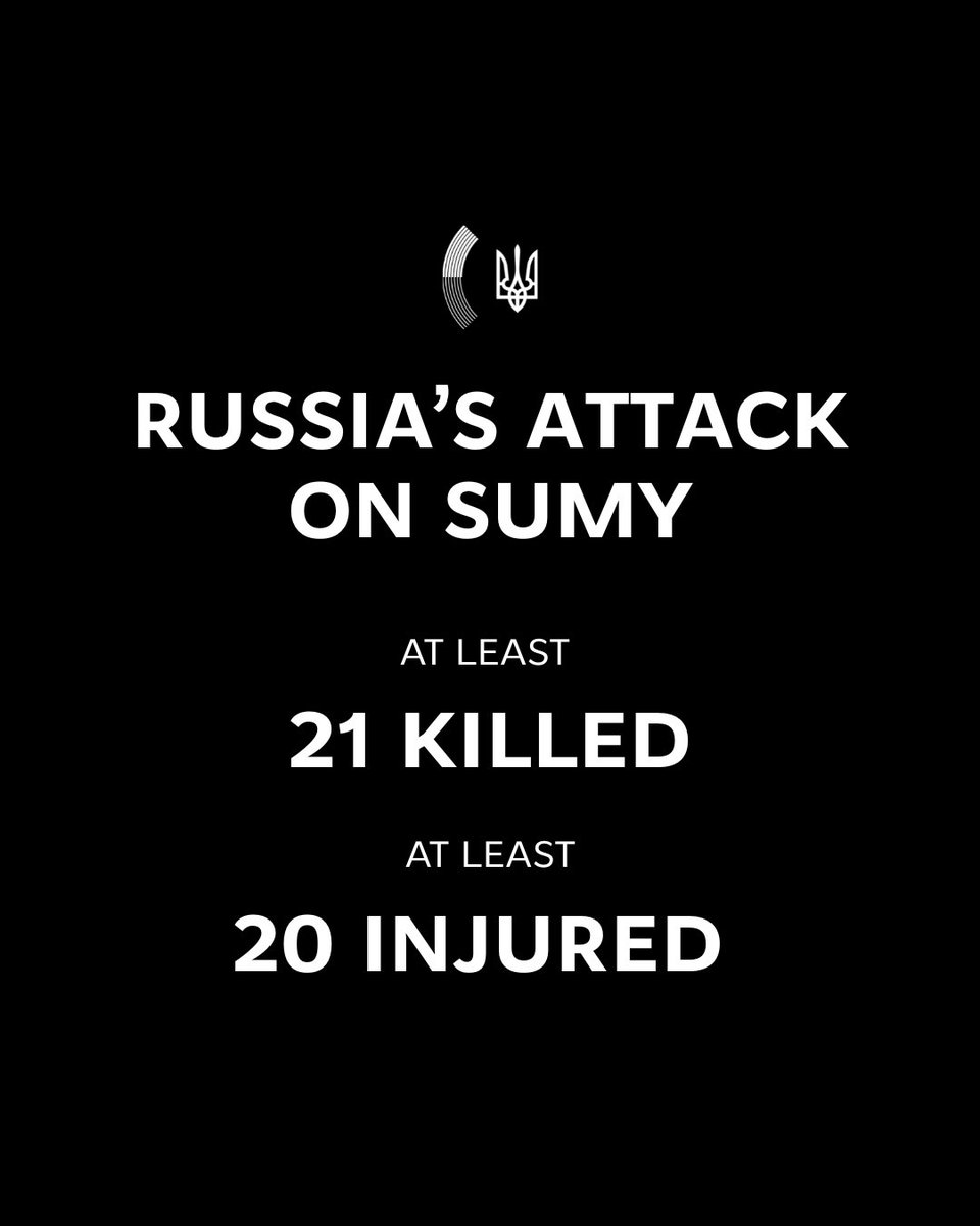 On April 13, during the day, on Palm Sunday – the Feast of the Lord’s Entry into Jerusalem – Russia carried out a ballistic missile strike on Sumy.

As of 12 PM Kyiv time, at least 21 people are confirmed killed and at least 20 more injured. Civilians were attacked just in the