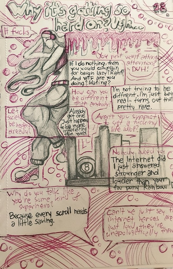 Lunathecat4's tweet photo. Dealing with ignorant people sucks, but you can still ignore them since they're bunch of Karen's after all. #sketchbook #internethero
#penart #streetart https://t.co/LgzabnxAyB