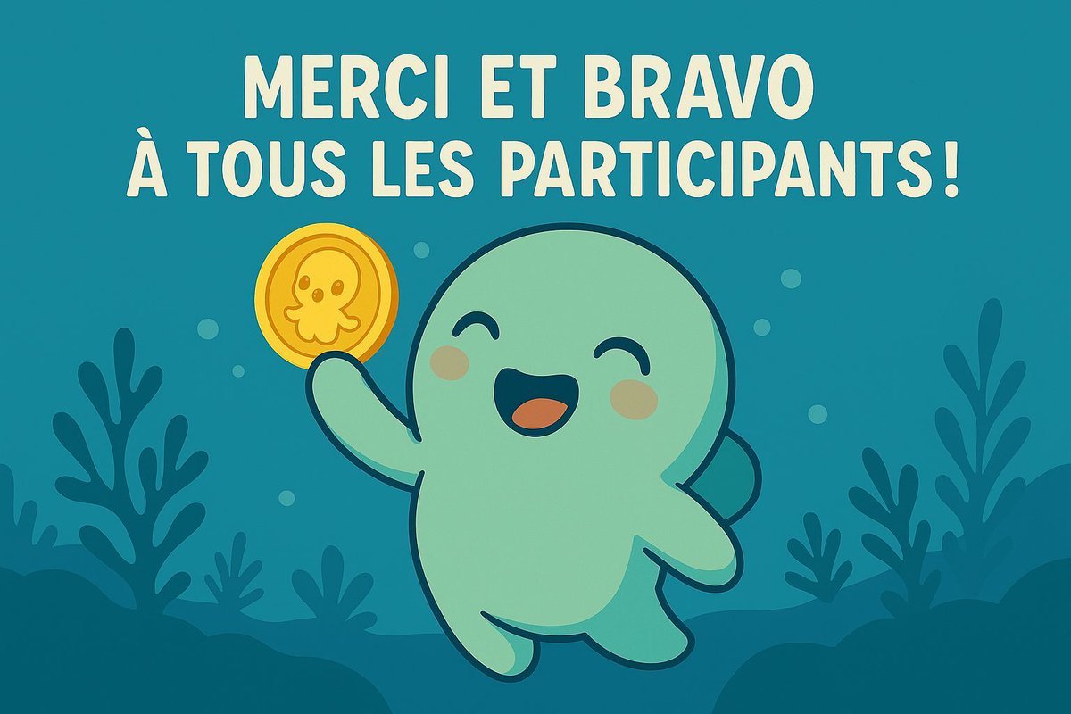 Bloopopolis's tweet photo. 🌊 La vague est passée… mais vos voix résonnent encore dans les abysses.

Vous avez été incroyables. Créatifs, engagés, touchants, drôles… toujours inspirants 💙🪸 

Merci à toutes celles et ceux qui ont répondu à L’Appel du Kraken.
Vous avez plongé, réfléchi, partagé. 
Vous avez donné vie à Bloopopolis.🐚 

La distribution des récompenses c'est sur notre discord, très bientôt.

Rejoins-nous pour récupérer vos récompenses et continuer à faire grandir la cité de Bloopopolis. 🌊

#AppelDuKraken #Bloopopolis #GreenBloop