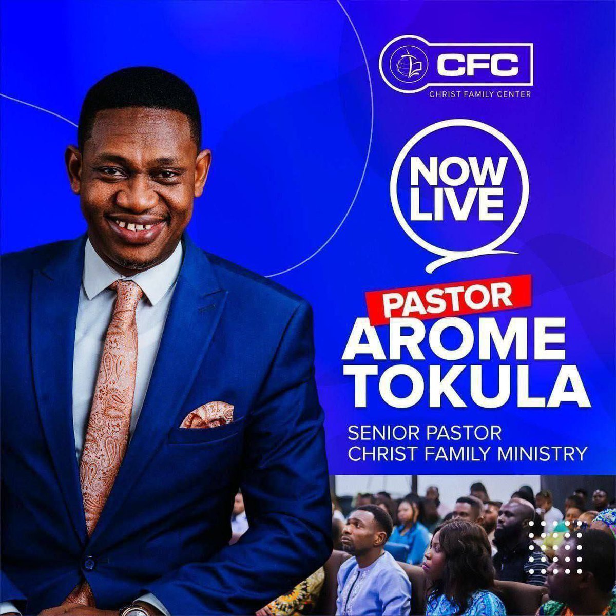 ChristFMinistry's tweet photo. Receive the ministry of our senior Pastor, Pastor Arome Tokula at our Connect To Life Service
Connect LIVE now on https://t.co/cuiiULFyAr for video or https://t.co/ahjRNVhUDw for audio.
#PastorAromeTokula
#ConnectToLifeService
#CFCAbuja
#LoveIsKing https://t.co/g3hrK6Mfek