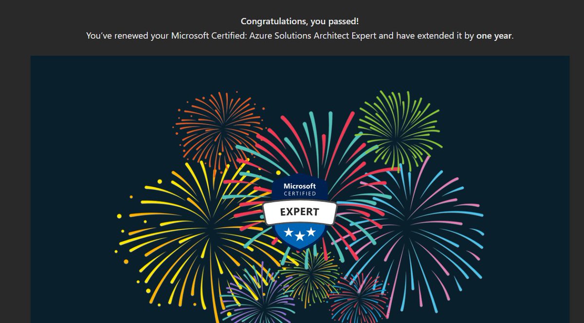 lukemurraynz's tweet image. I believe it&apos;s the last certificate renewal of the year - Azure Architect Solution Expert renewed for another year #mslearn #peopleWHOLEARN