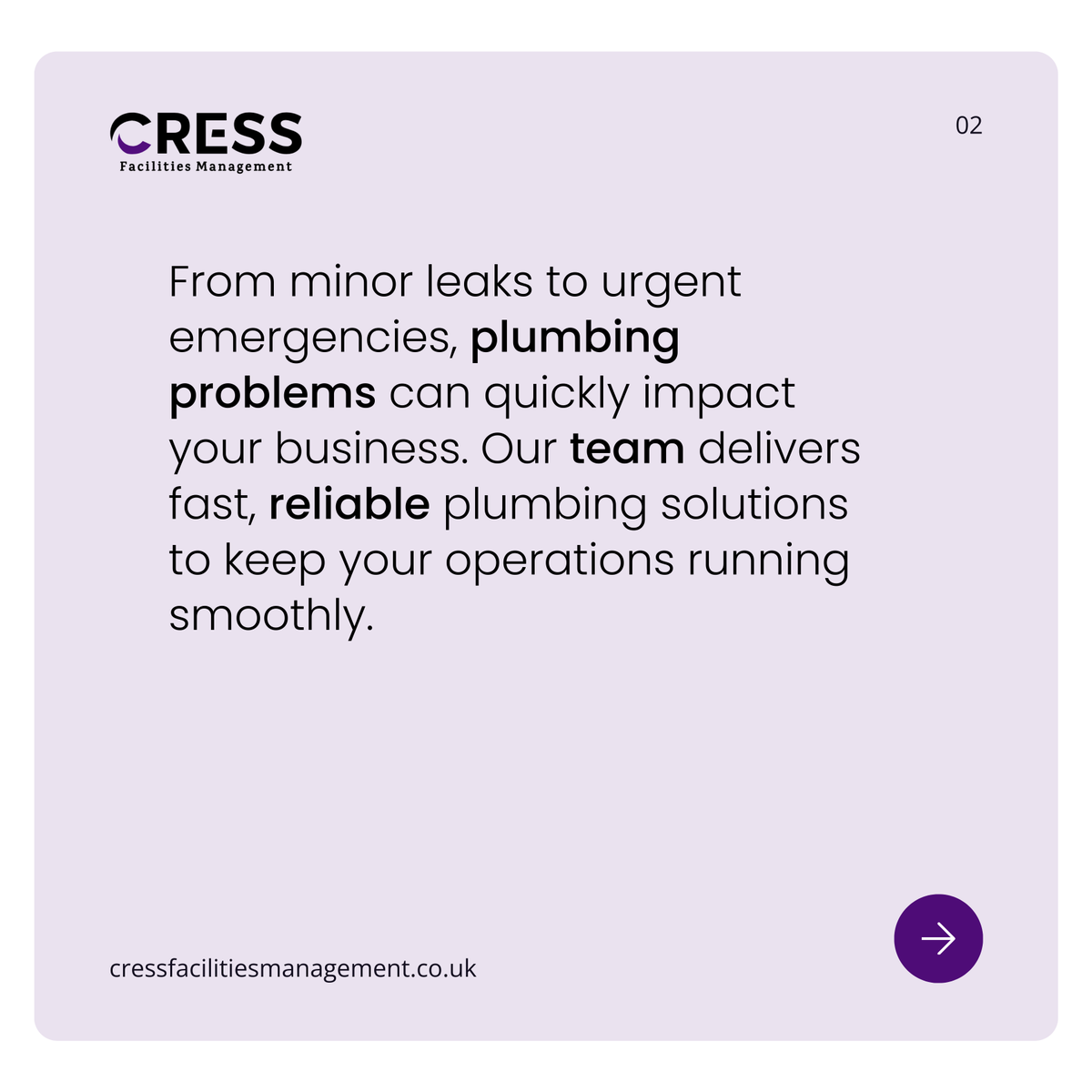 CressFM's tweet photo. From routine checks to emergency fixes, our commercial plumbing services keep your business flowing—24/7 across the UK.

📞 Call us anytime.
#CommercialPlumbing #EmergencyPlumber #CressFacilities #LeakDetection #UKPlumbing https://t.co/nvPjSdEOyh