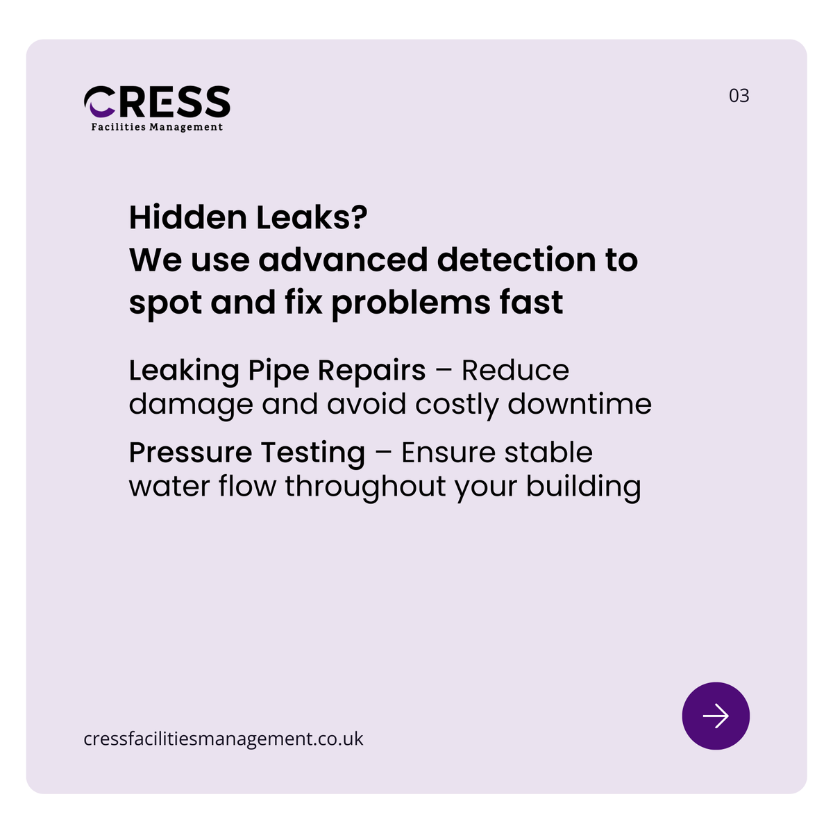 CressFM's tweet photo. From routine checks to emergency fixes, our commercial plumbing services keep your business flowing—24/7 across the UK.

📞 Call us anytime.
#CommercialPlumbing #EmergencyPlumber #CressFacilities #LeakDetection #UKPlumbing https://t.co/nvPjSdEOyh