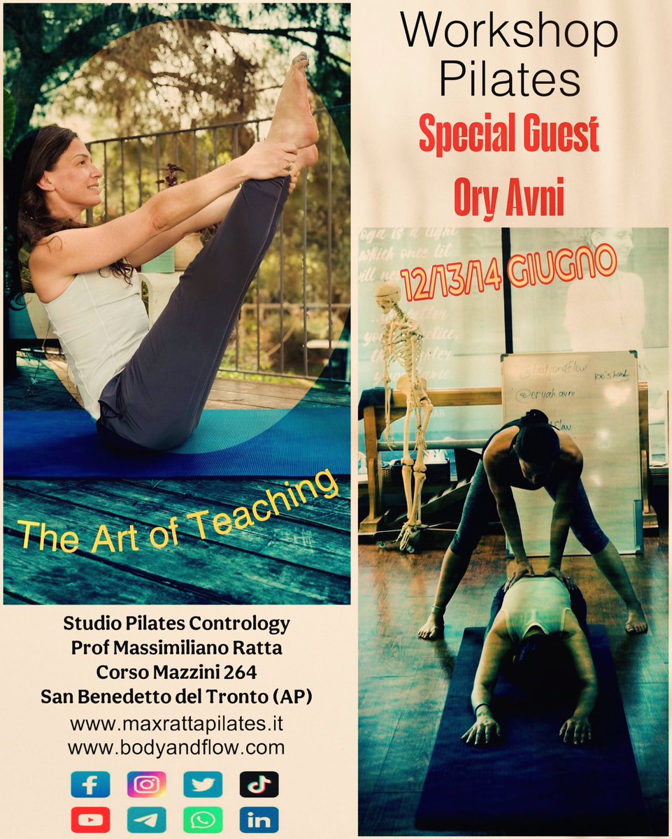 MaxRatta's tweet image. SAVE THE DATE. 12/13/14 giugno. Workshop con Ory Avni. Pilates contemporaneo, scuola internazionale Body &amp;amp; Flow. Info whatsapp: 3347059622 
bodyandflow.com
maxrattapilates.it

#bodyandflowpilates #workshoppilates #pilatesmethodalliance #ittappilates #pilateseducation