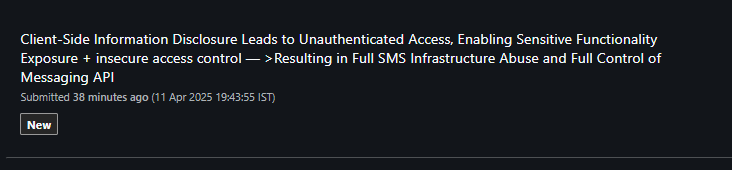 Alamz0's tweet photo. I can send messages to any number on their behalf.
The system uses the same endpoint to send OTPs for verification purposes.
I even confirmed it using a real mobile number and successfully received the customized messages.
My first critical? Waiting eagerly!!!
#bugbounty https://t.co/ovRLgl05lj