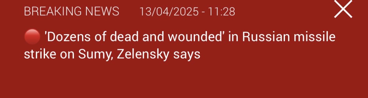 Sunday morning and a Russian missile strike kills and wounds dozens in the Ukrainian town of Sumy…