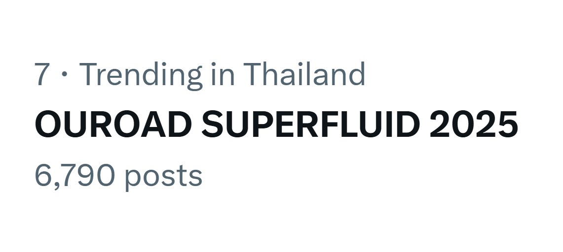 ThewayOffroad's tweet photo. Thailand Trends update 🇹🇭
[ 2025.04.13 | 4.40 PM ] ✨

📈 No. 7
✳️ OUROAD SUPERFLUID 2025
📊 6,790k posts

#OUROADxKingPowerSongkran

น้องมาแล้วค้าาา คีย์เวิร์ดอันดับที่ 7 มาพาน้องขึ้นอันดับสูง  ๆ ในวันสงกรานต์กันนะคะ ลุยยยยย ❤️‍🔥
 
#ออฟโรด #offroadKTP #OFFROA https://t.co/zSkH7zlLbR