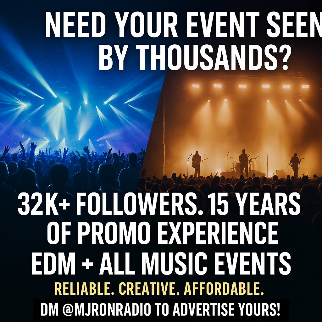 JoeDoe2867's tweet image. Your event deserves maximum exposure. I’ve promoted shows for 15+ years — EDM and beyond.
Want yours next?
DM me now. Let’s make it big.

Hashtags:
#EventPromotion #MusicMarketing #EDMEvents #ConcertPromo #SocialMediaAds #PromoterLife #MJRonRadio #EventMarketing #MusicEvents