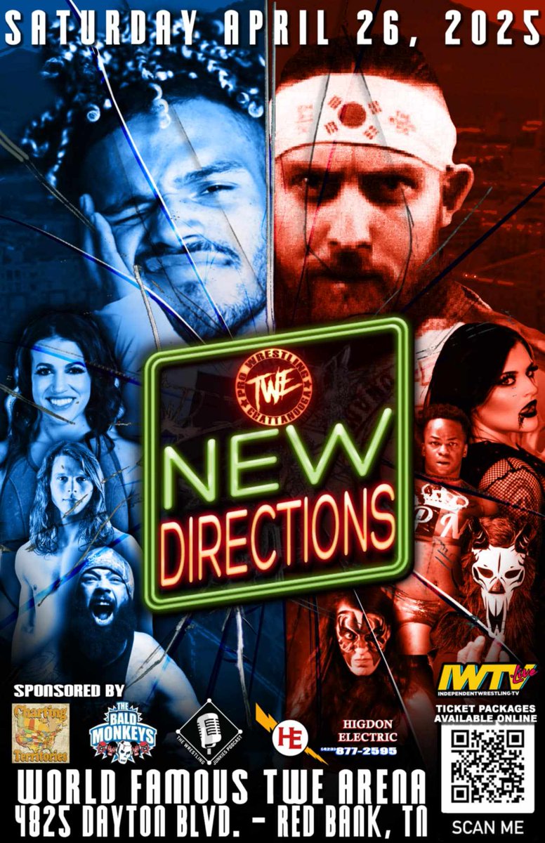 Sink or Swim was a wild night and maybe one of the greatest ever in TWE. Be sure to watch the VOD asap. We return with "New Directions" on 4/26/25!

Main Event:
<a href="/erronwade/">Sensei</a> defends the TWE Undisputed Championship against the returning <a href="/DarianBengston/">Lord Bengston</a>!!!

Tix on sale soon!