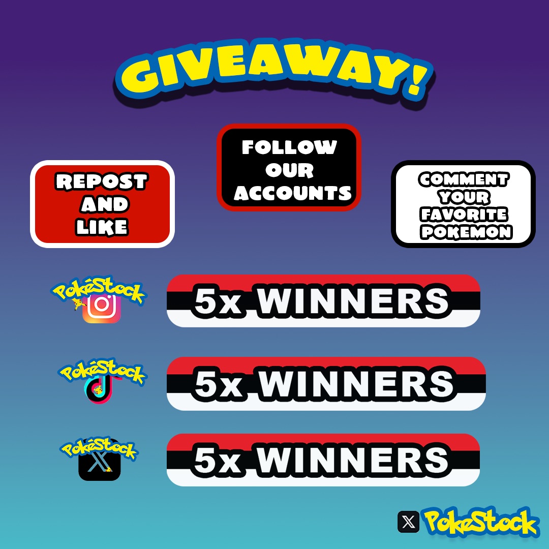 🚨GIVEAWAY🚨 We're giving away 15 Destined Rivals ETB's. Five winners will be chosen from each of our social media platforms.

Rules 📌
1. Follow <a href="/pokestockdotfun/">PokéStock</a> 
2. Like and Repost
3. Comment your favorite Pokemon

✨ Bonus - Follow steps 1-3 on @pokestockss (tiktok) &amp;