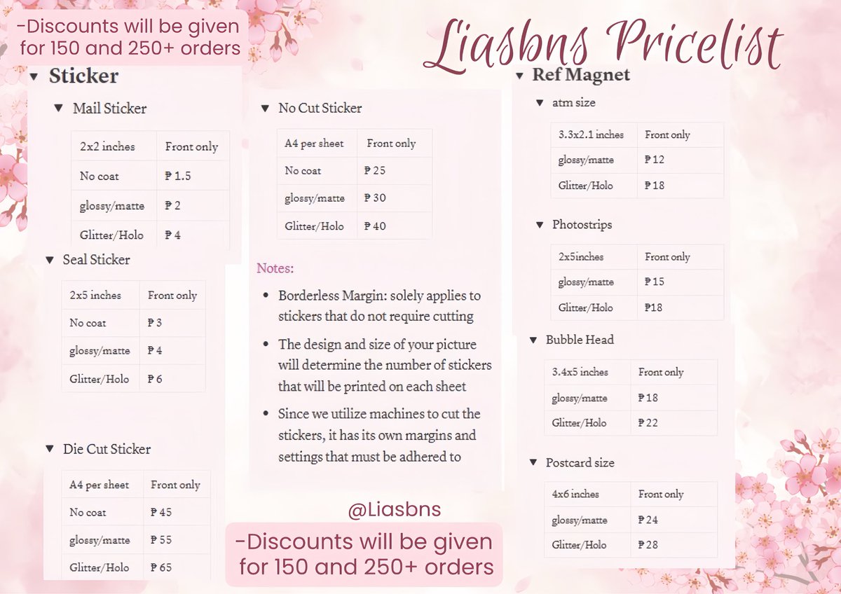 ﾟ*｡welcome  to liasbns /～♡  

𓏔 Kindly read my carrd scented-carob-c42.notion.site/Liasbns-Pricel… for more info
𓏔 Sample prints: #liasampleprints
𓏔 Feedbacks : #liaprints
𓏔 open to all fandoms &amp; custom pictures