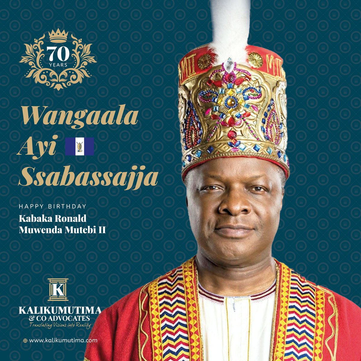 Tuyozaayoza  Maasomogyi Maggulu Nyondo Nnyinimu okutuuka ku mazalibwa ag'emyaka  70.
Awangaale  Ayi Ssaabasajja Kabaka Muwenda Mutebi.
#KabakaMutebiAt70 #KabakaWange