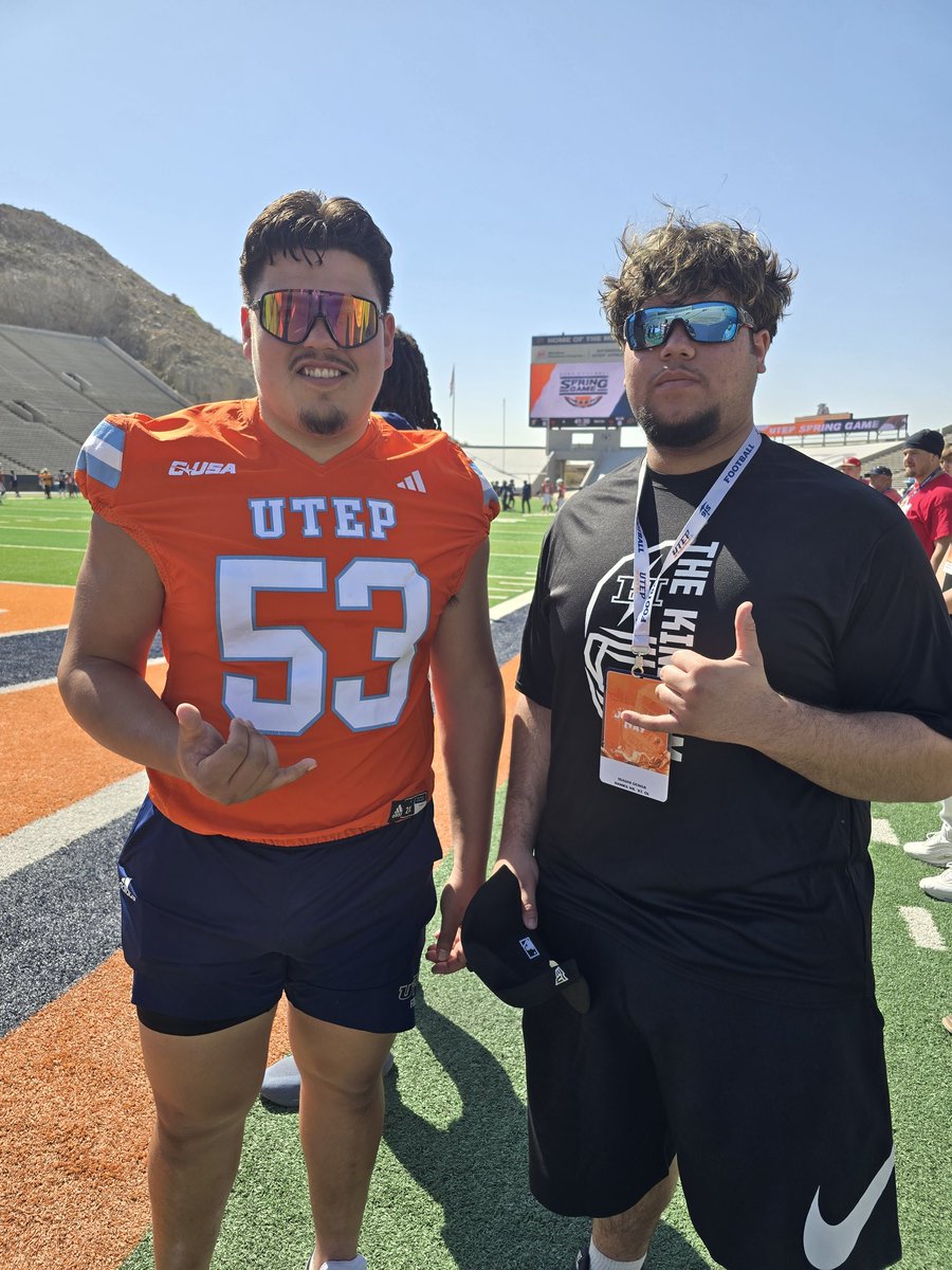 Had an awesome time <a href="/UTEPFB/">UTEP Football</a> junior day. Getting a head start. Ran into some familiar faces <a href="/IvanEscobar55/">HunkJ</a>. Thank you for paving the way @willhernandez76!!  #BFI #MijoThings #WinTheWest