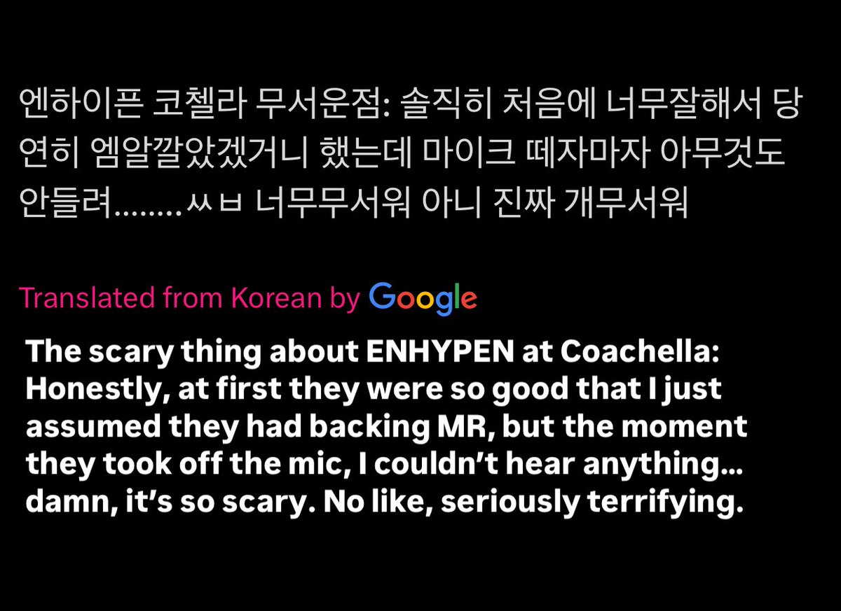 enchartsmaster's tweet photo. Knet reactions to #ENHYPEN’s Coachella stage, proving why they’re called Performance Kings: 

#ENCHELLA #Coachella2025 https://t.co/cRRiNoM2ou