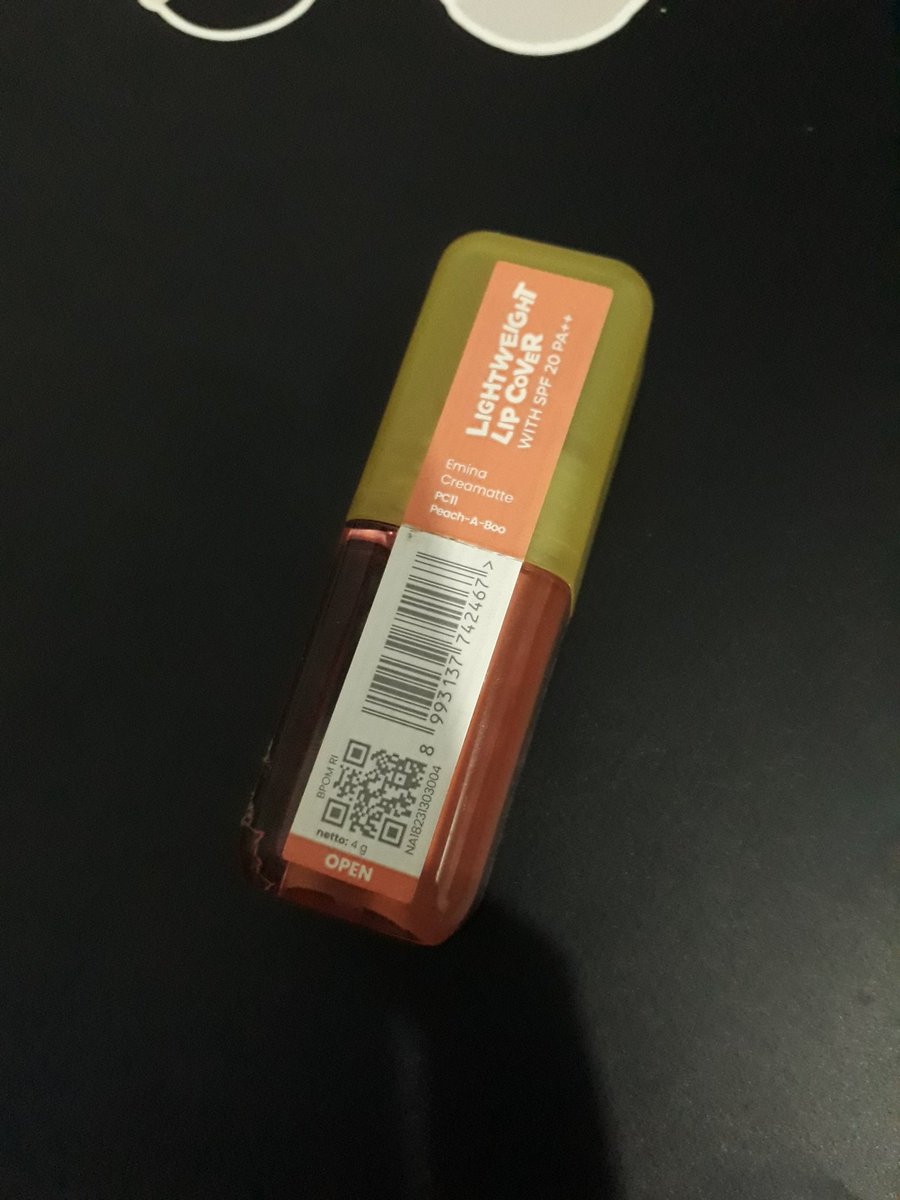 wonbeanim's tweet image. wts emina creamatte peach a boo, baru kepake sekali. 20k aja 🍊