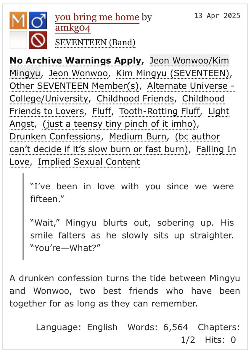 amkg04's tweet photo. hi guys, happy sunday !! ☺️🙇🏻‍♀️

- minwøn childhood friends to lovers; college/uni au
- 99% fluff imo; light angst if u really squint
- rated m, ch 1/2
- there’s a hidden tag somewhere that the carat fic writers discord knows about

link: https://t.co/nlf1MnhpmX https://t.co/1fWXgV3132