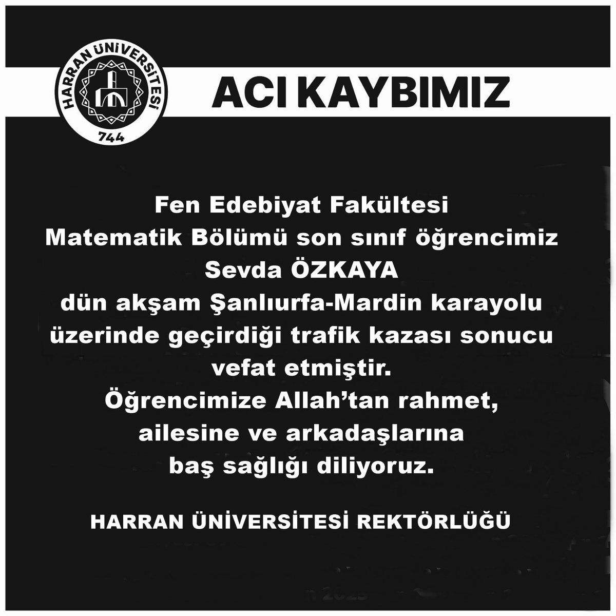 mehmetyetim63's tweet photo. Dün gece başı boş sokak köpeklerinden kaçarken bir aracın çarptığı kız öğrencinin Şanlıurfa Harran Üniversitesi Fen Edebiyat Fakültesinde son sınıf öğrencisi olduğu belirtilirken, naaşının memleketi Şırnak’a gönderildiği ifade edildi. https://t.co/ht4W2XAQHC