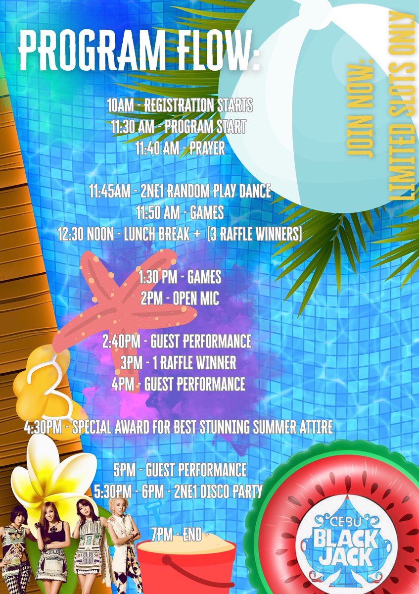 2NE1_Cebu's tweet image. [#PROGRAMFLOW] 

2NE1 16th ANNIVERSARY: Let’s GO PARTY! 🌴

Details and Registration: 🔗 docs.google.com/forms/d/1TfeFD…

#CEBUBLACKJACK #2NE1CEBU #CEBUKPOP #BLACKJACK #2NE1 #CL #DARA #MINZY #BOM