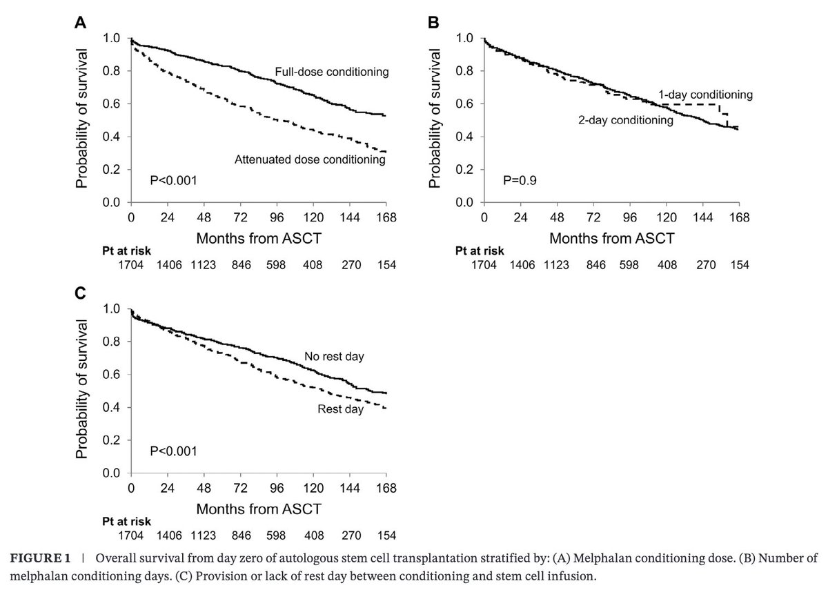 Myeloma_Doc's tweet photo. #Myeloma Paper of the Day: Study of conditioning, cell dose, schedule &amp; AL #amyloidosis ASCT outcome finds full-dose MEL, no rest day &amp; infused CD34 ≥4.5×106/kg -> superior OS; higher TRM if poor PS, hi NT-proBNP, albumin <2.5, lower CD34, no rest: https://t.co/HfHWLHUz8Y. #mmsm https://t.co/TgfJVHrK13