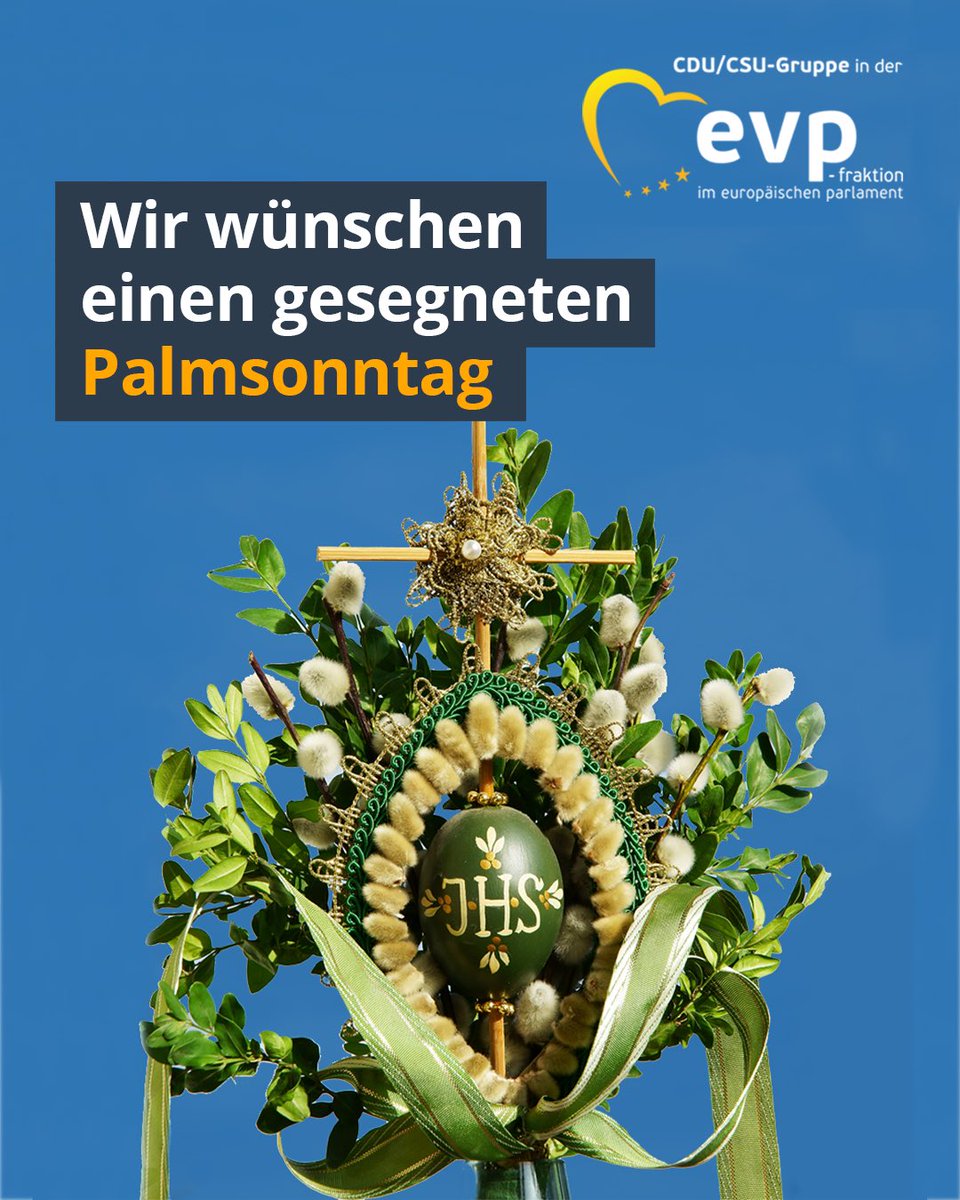 Heute ist Palmsonntag❗️ Christen in aller Welt 🌍 erinnern an diesem Tag mit feierlichen Prozessionen an den Einzug Jesu in Jerusalem.
In Europa wird der Palmsonntag schon seit dem 8. Jahrhundert begangen.
Wir wünschen einen gesegneten #Palmsonntag und eine besinnliche #Karwoche!