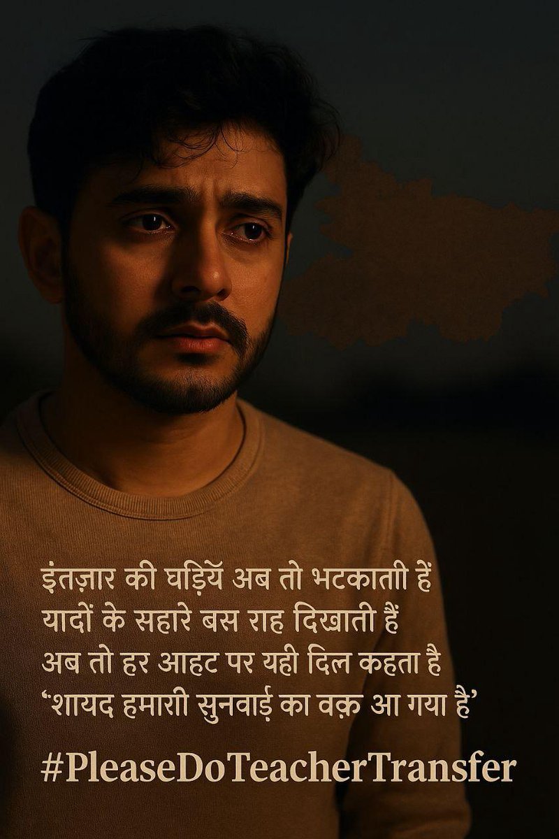 फ़र्ज़ निभाया है, निभाएँगे भी जान से,
शिक्षा को सजाएँगे पूरे ईमान से।
बस गुज़ारिश है दिल से, माननीय सरकार से,
#PleaseDoTeacherTransfer करिए अब उपकार से।