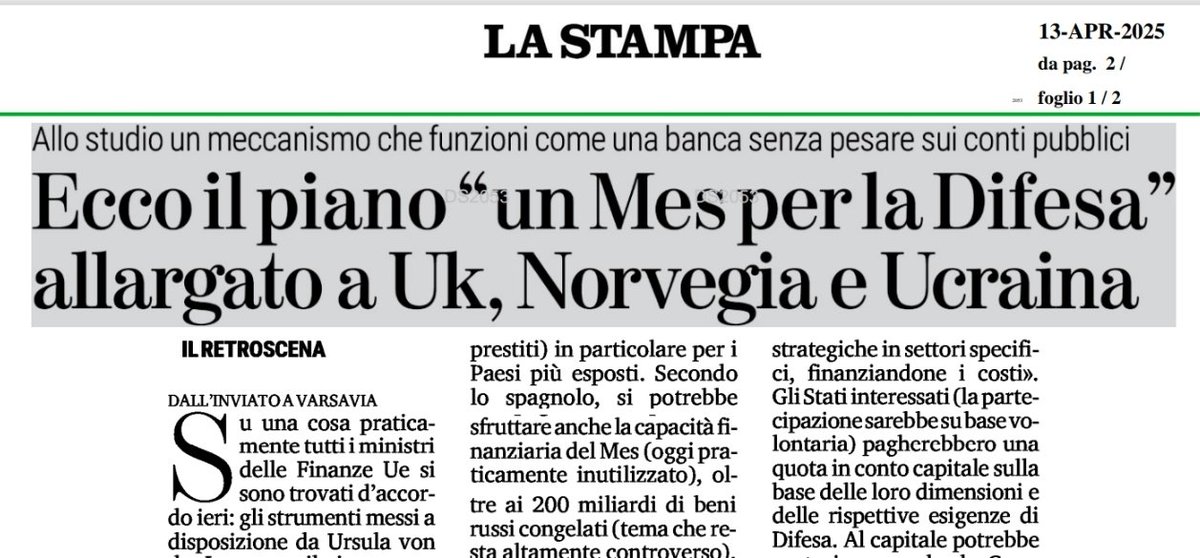 ECCO IL PIANO 🤯

Ma questi sono PAZZI. Tu paghi per entrare nel capitale, il MED si indebita, con i soldi raccolti decidono loro che missili comperare e poi te li danno in leasing come se fosse un autonoleggio. 

Andiamocene a gambe levate. Pazzi e pericolosi.