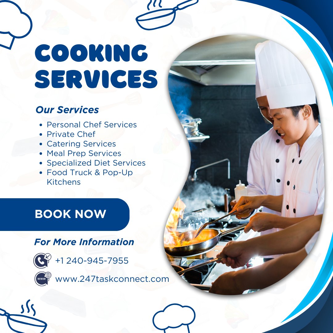 task_247's tweet image. 📞 Call Now: +1 (240) 284 6641
🍳 Craving Home-Cooked Perfection? Let Us Cook For You! 🍽️
24/7 Task Connect – Professional Cooking Services in the DMV
#CookingServicesDMV #PrivateChefDMV #MealPrepDMV #EventCatering #HomeChef #247TaskConnect #DMVFoodLovers
#cookingservices