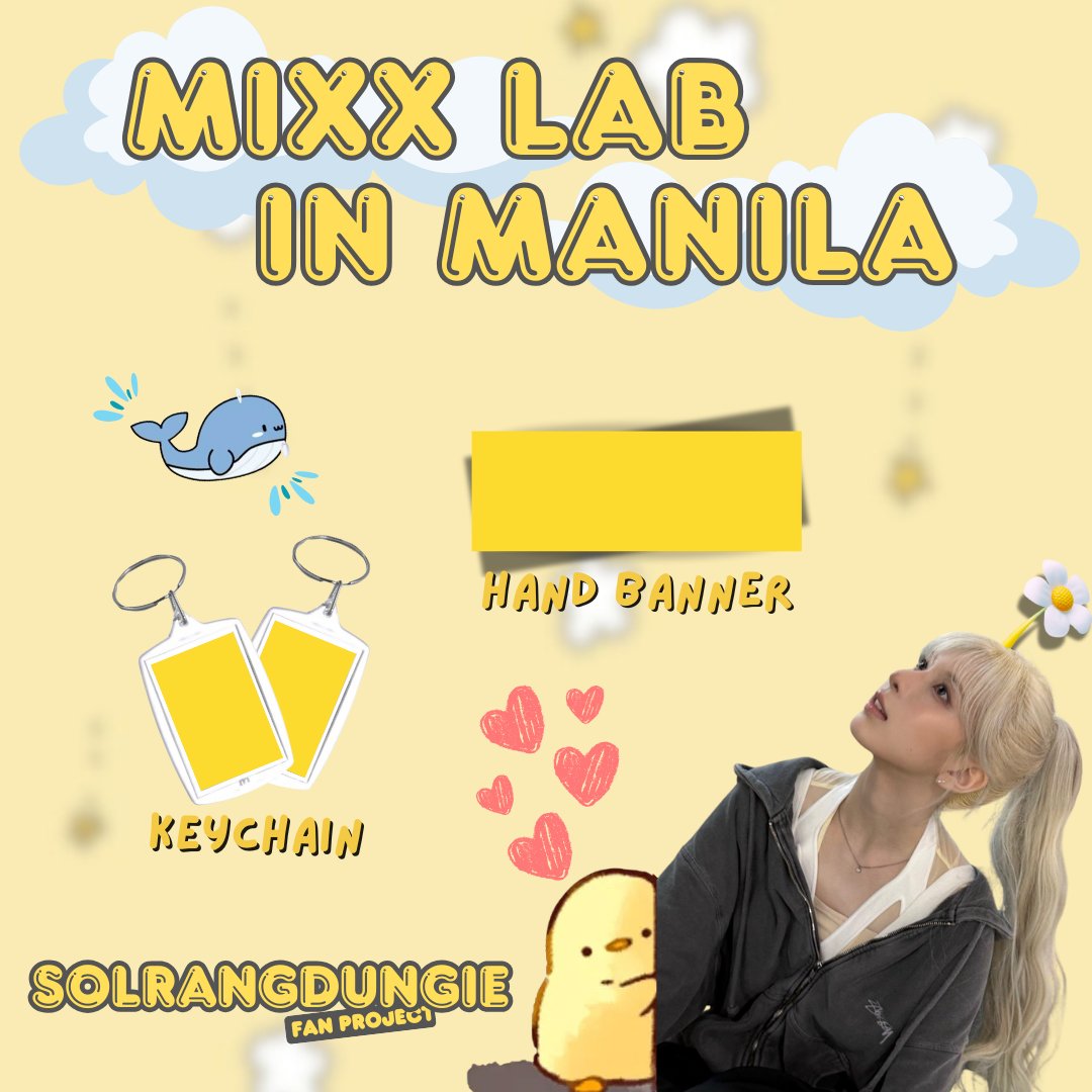 #MIXX_LAB_MANILA - Bae Fan project freebies by: <a href="/Yoo_and_Mi_/">Yoo.and.Mi.in.the.Moonlight. S2💚💛</a> <a href="/sullbao/">sullbao 🐥 (설바오)</a> <a href="/chaengofheart/">𝙇𝙖𝙛𝙩𝙚𝙧</a> <a href="/itzbaecon/">falcon 🥓🦅</a> @crimsonchaeng18  

We’ve prepared 300 banners &amp; keychains for MIXXLAB MANILA on May 2. 🐳  

🐣 like &amp; rt 
🐣 exact time &amp; loc TBA  

see you, nswers! 🐬