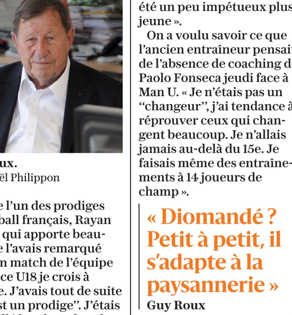 Gomez Jean-François (@portedelyon) on Twitter photo Quand Guy Roux évoque dans <a href="/LeProgresOL/">Le Progrès OL</a> l'adaptation de Sinaly Diomandé à Auxerre, c'est inattendu et drôle à la fois. Quand Guy Roux évoque dans <a href="/LeProgresOL/">Le Progrès OL</a> l'adaptation de Sinaly Diomandé à Auxerre, c'est inattendu et drôle à la fois.