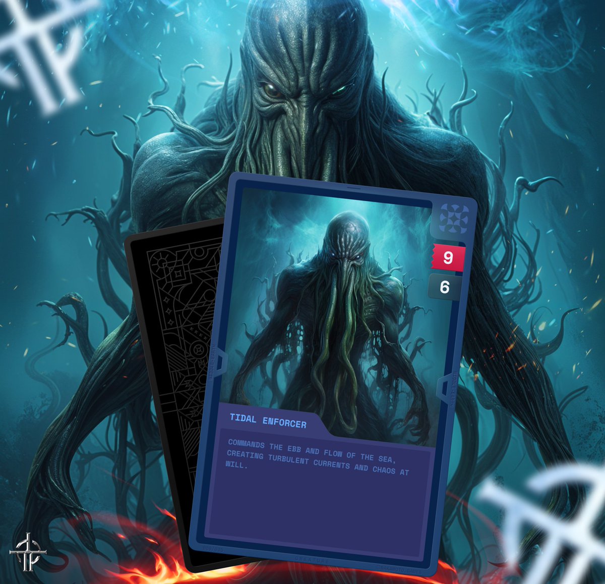 GalacticGrail's tweet photo. Tidal Enforcer ๐ #MiddleEarth
Commands the Ebb & Flow of the sea, creating turbulent currents and chaos at will. $NAKA CCG ๐#GGrail #OnChain Card Games $sol $avax