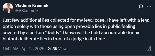 ChessProblem's tweet image. kramnik is now suing naroditsky for, oh idk, "being accused of cheating"?