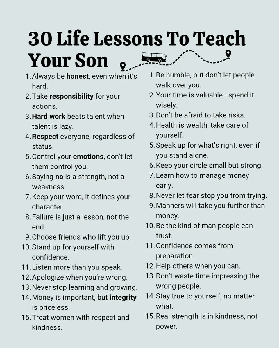 SeekWiser_'s tweet photo. 30 Life Lessons To Reach Your Son: https://t.co/TT43F6Oe6v