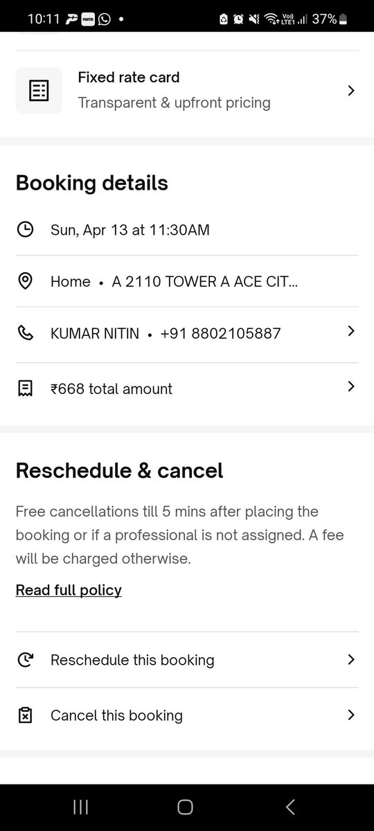 kumarnitinlegal's tweet image. @urbancompany_UC 

Not honoring the time lines. Not at all expected from such a renowned leading service provider company
#delay
#unsatisfactoryresponse  #unprofessional #frustarting