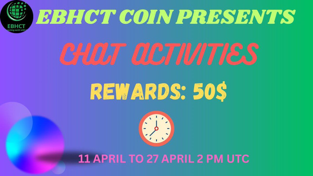 💥💥Connecting Earth With BHCT Community Most Active TG Members Contest (Event No- 03)

💰Rewards: 50$ USDT (TOP 7) 

⏰Contest period: April 11 to April 27 || 2 : 00PM (UTC)

Participate in the EBHCT Telegram community discussion at: t.me/connectingeart…